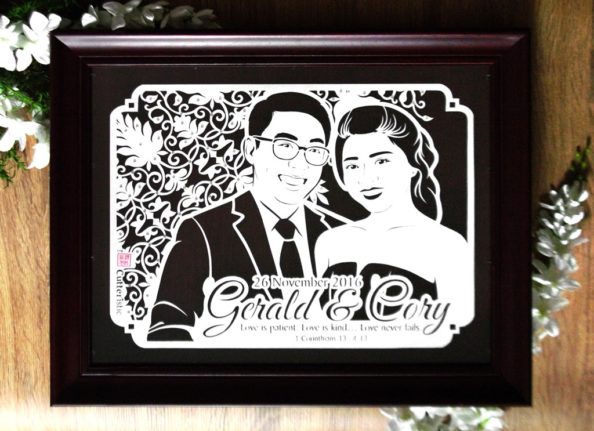 Cuterristic – Wedding Gift – Gerald Cory (3) Sketsa wajah paper cutting untuk kado pernikahan unik & eksklusif kepada sahabat, keluarga, teman kerja/kolega